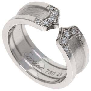 CARTIER 18k Silver Diamond Ring #49